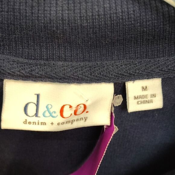 Denim&Co Blue Zip Up Sweater - Picture 2 of 3